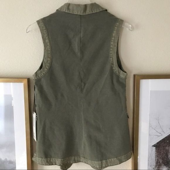 Marrakech for Anthropologie Open Front Linen Vest in Clove Size XS - Picture 4 of 5